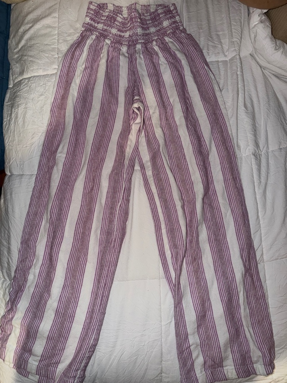Rewash Pink/Lavender/White Smocked Waist Pants.